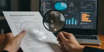Person examining government documents for hidden financial benefits