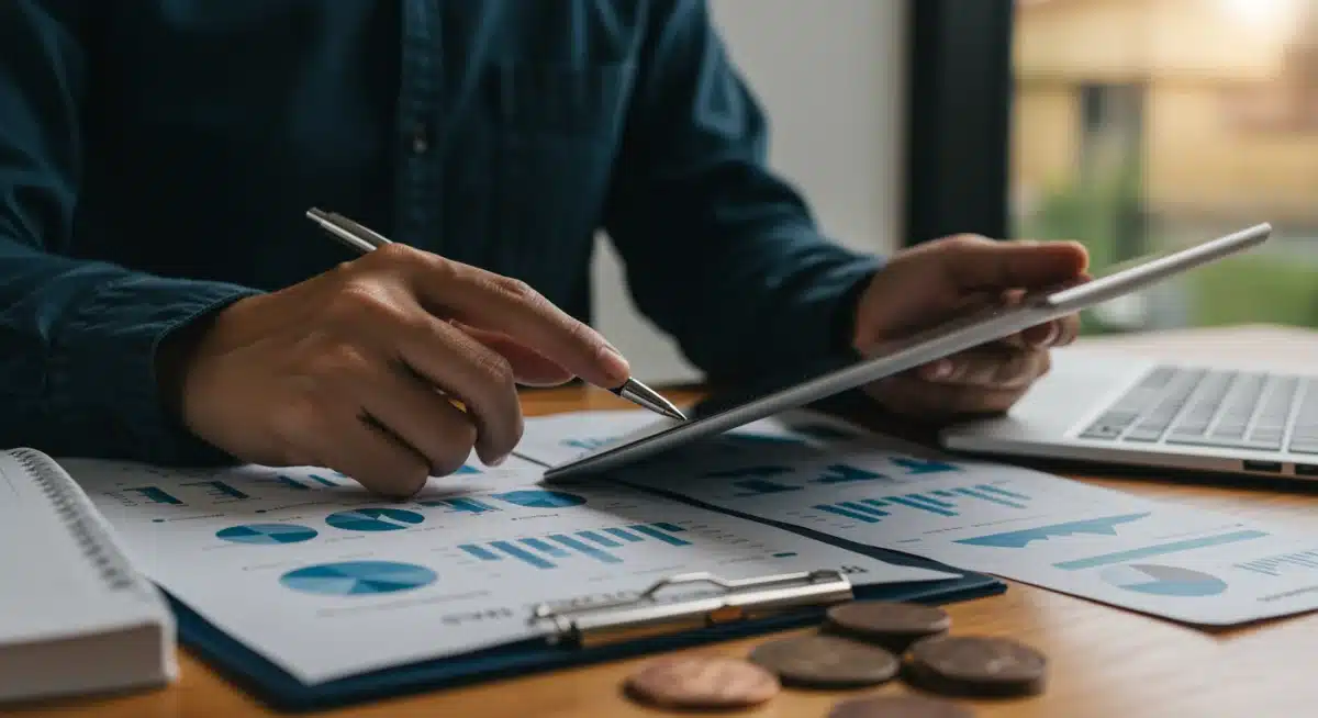 Individual actively managing investment portfolio against economic uncertainty