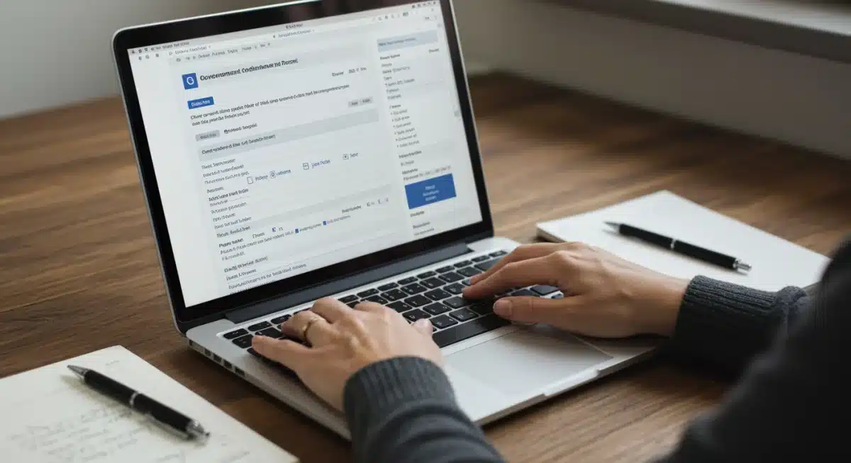 Person researching federal assistance programs online