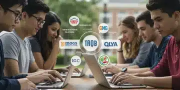 Students comparing 2025 college application platforms on digital devices
