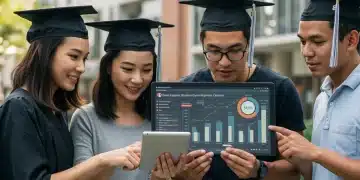 Students reviewing federal student loan repayment options for 2025 on a digital device