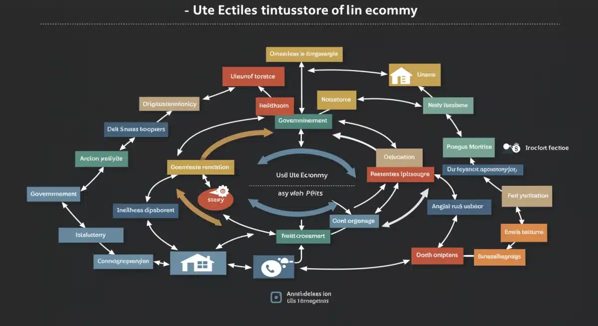 Interconnected U.S. economic sectors showing federal budget influence