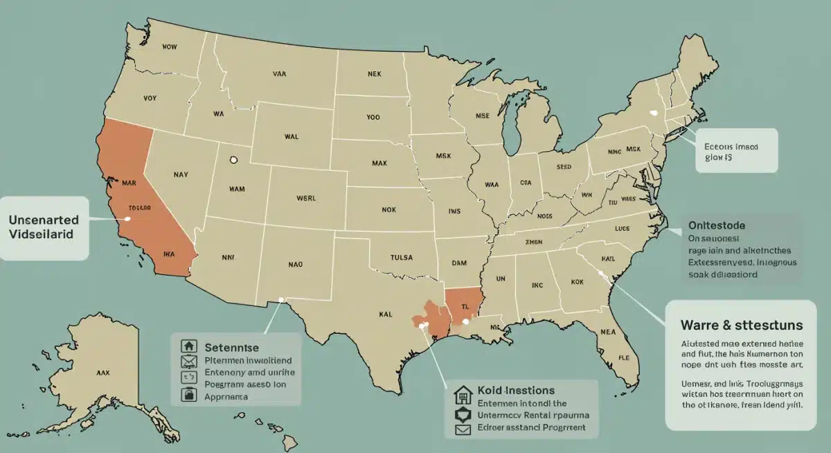 Map of US states showing active rental assistance programs in 2026