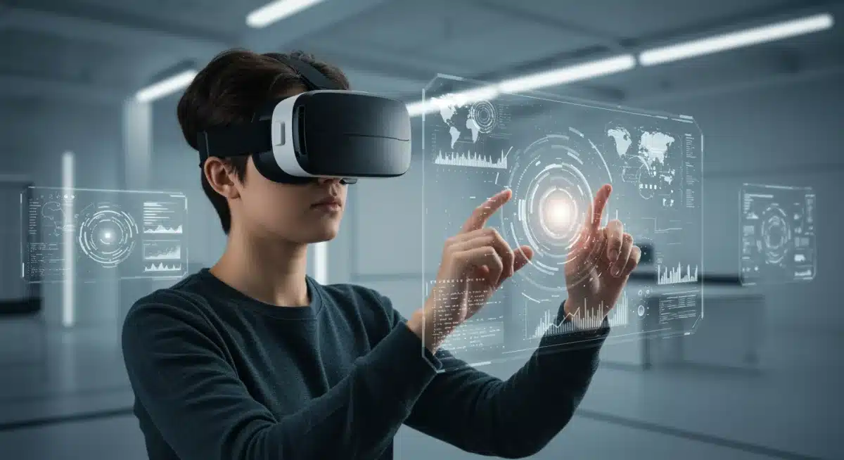 Person using VR for advanced digital skill development