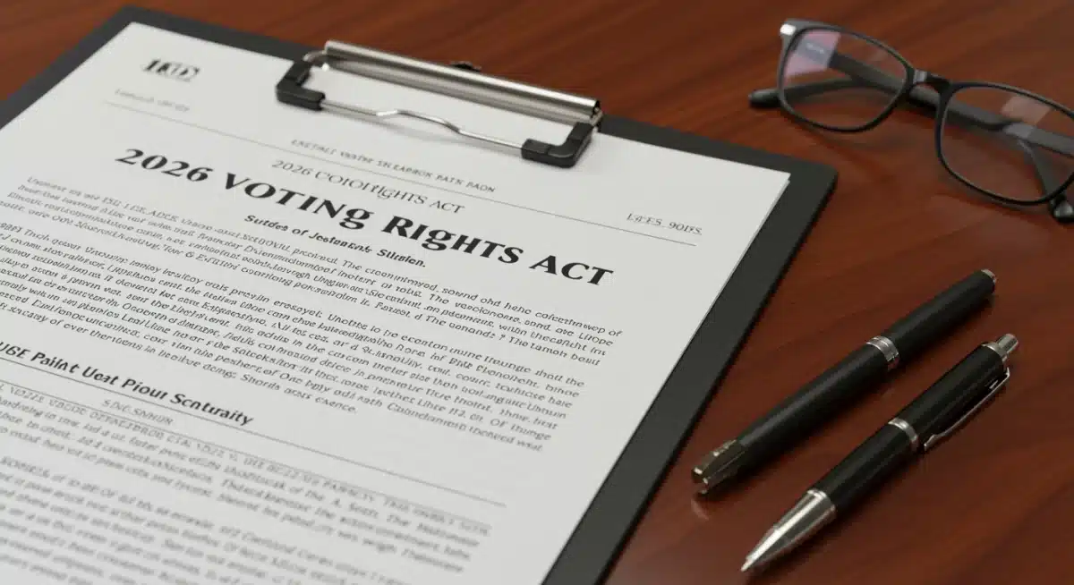 Official legislative document for the 2026 Voting Rights Act on a desk