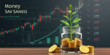 Money plant growing in a jar with gold coins, symbolizing high-yield savings growth.
