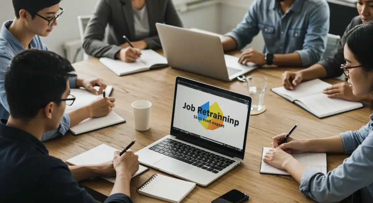 Diverse group in virtual job retraining workshop