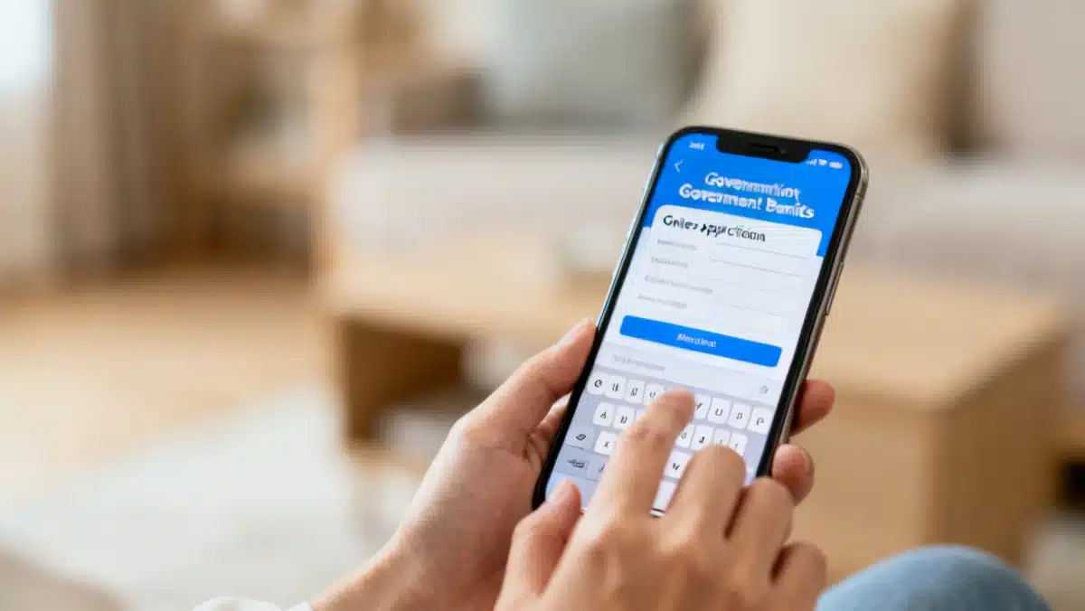 Online SNAP application form on smartphone