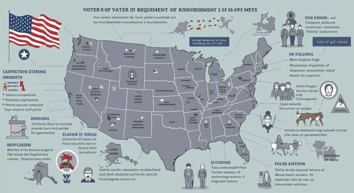 Infographic showing diverse voter identification requirements across US states