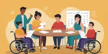 Diverse individuals reviewing disability benefits documents for 2026