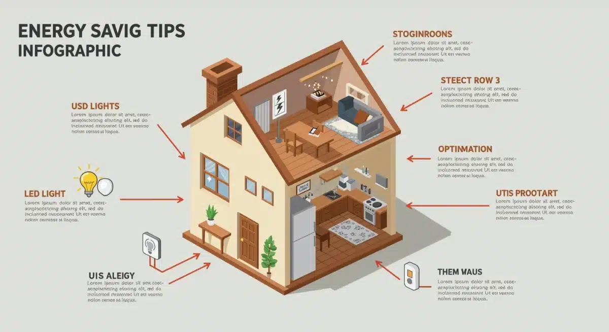 Infographic displaying effective home energy-saving tips.
