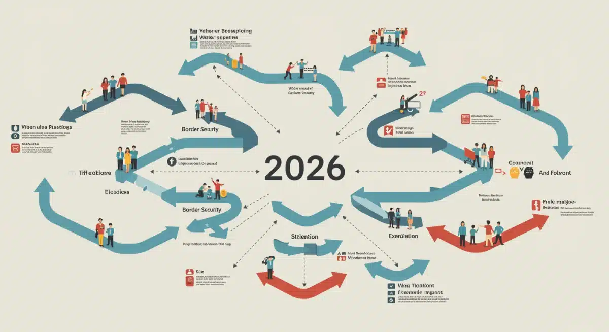 Infographic illustrating complex pathways and impacts of 2026 immigration policy changes.