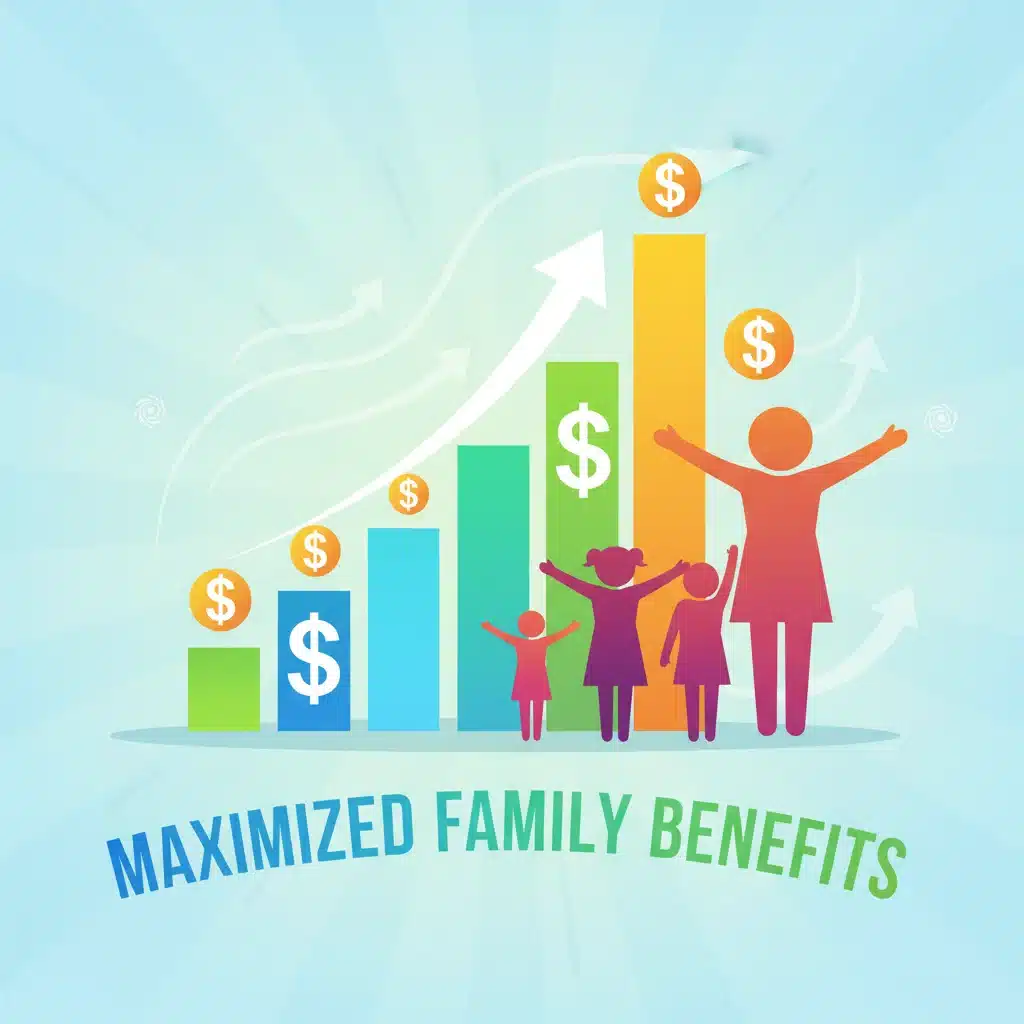 Graphic illustrating financial growth for families through tax benefits