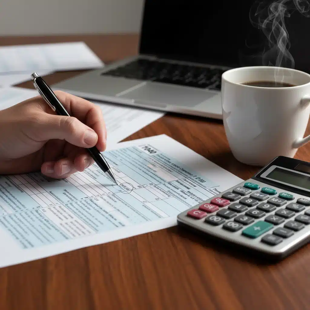 Person filling out tax forms for Child Tax Credit application