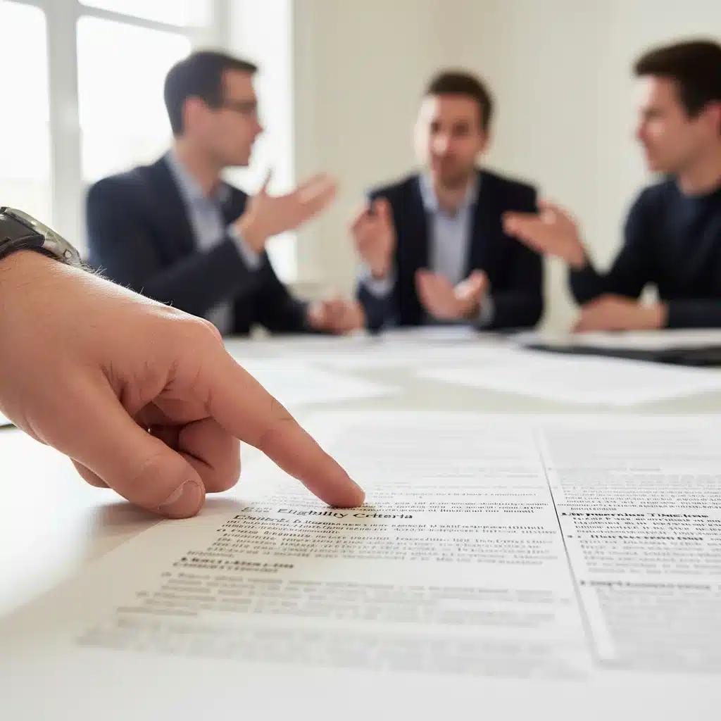 Detailed policy document with sections on eligibility and funding, being reviewed