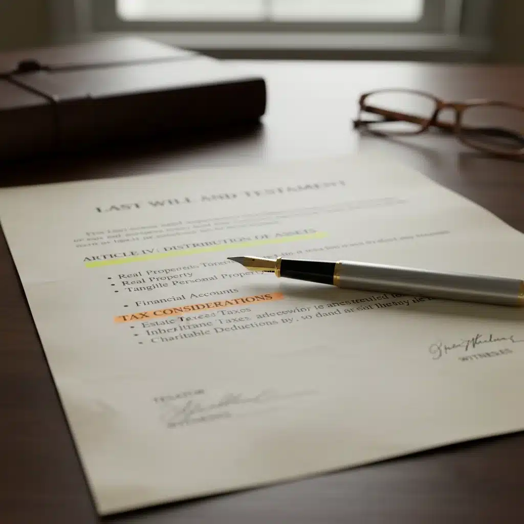 Legal document detailing estate planning specifics and asset distribution.