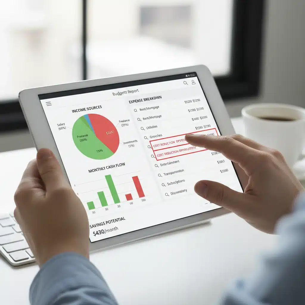 Detailed financial report on tablet for cost reduction