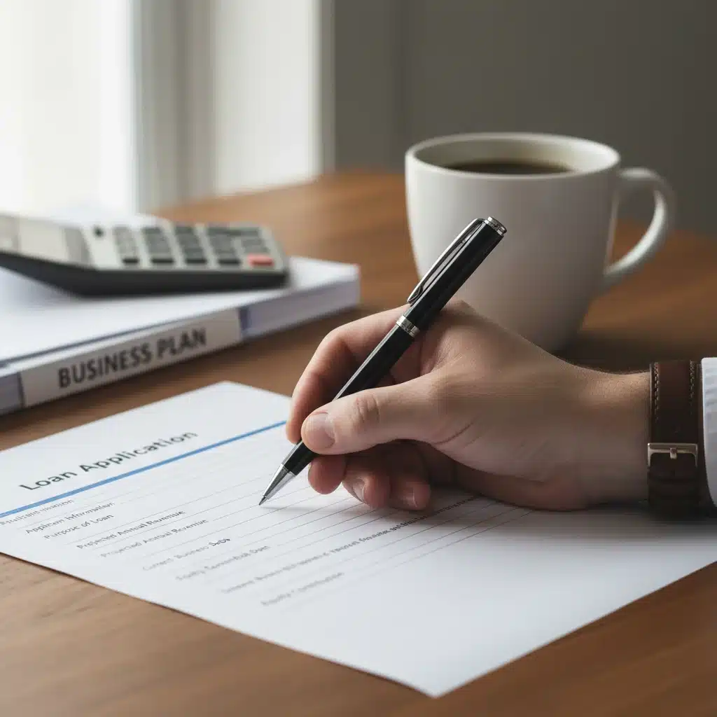 Detailed view of a small business loan application process