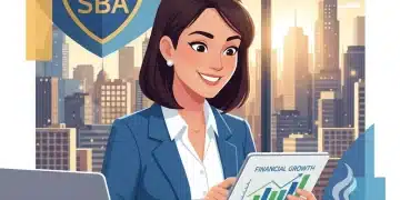 Small business owner reviewing financial data with SBA loan support in 2026